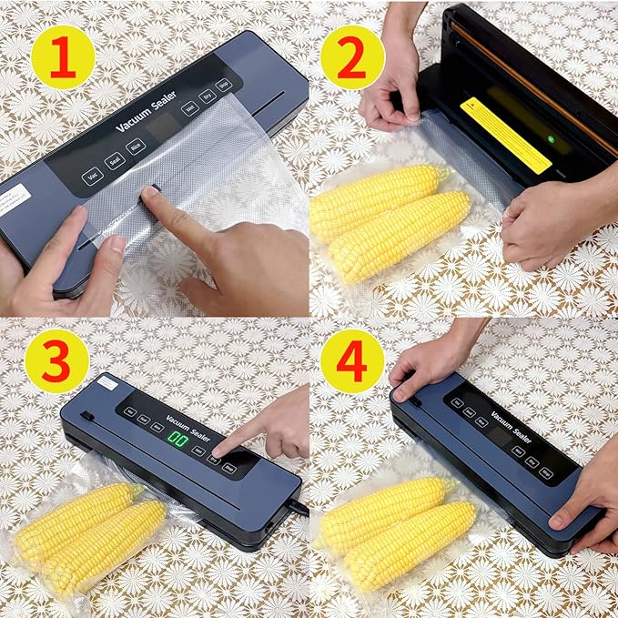 food vacuum sealing machine 75kpa, vacuum food preserver, vacuum sealer for food,bag sealer,kitchen gadgets,food preservation,powerful suction, 5 modes, built-in cutter, includes 30 vacuum bags