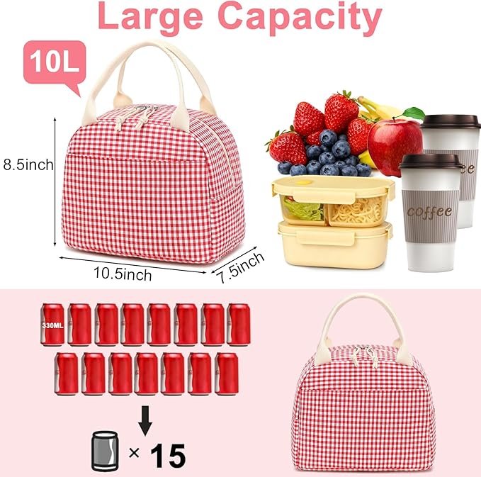 Bluboon Lunch Box for Women Cute Lunch Bag Reusable Insulated Lunch Bags Large Capacity Lunchbox Cooler for Work Picnic or Travel