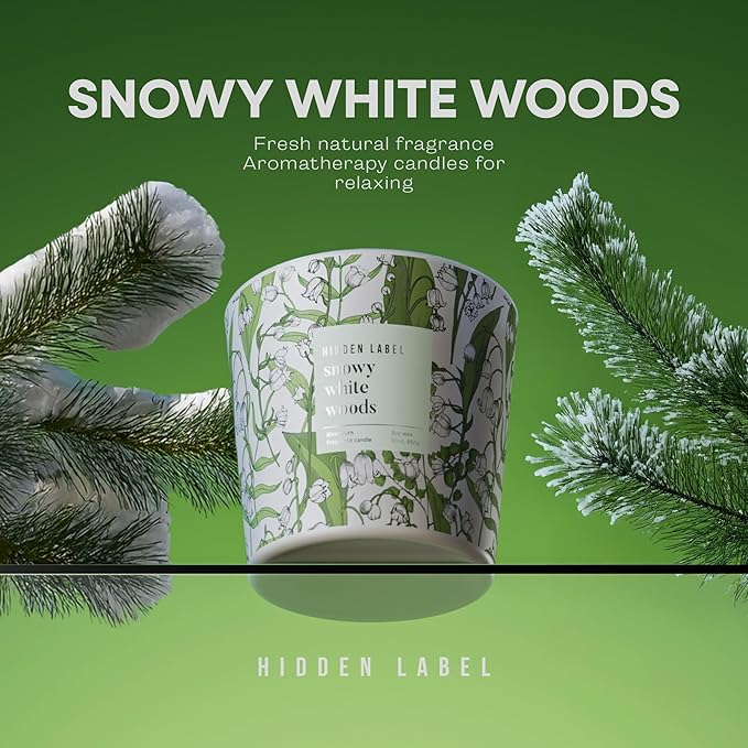 Giant Candle, Snowy White Woods Scented Candle for Home, 30oz Natural Soy Wax, 3-Wick Large Aromatherapy Candles, Up to 100Hour Burn Time, Long Lasting Highly Scented Luxury Candle Gift
