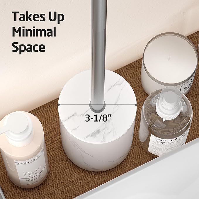 KES Hand Towel Rack for Bathroom Countertop, Towel Holder Stand with Small Marble Base, Free Standing Hand Towel Holder Stand 18/8 Stainless Steel Space Saving Brushed Finish, BTH234S30-2