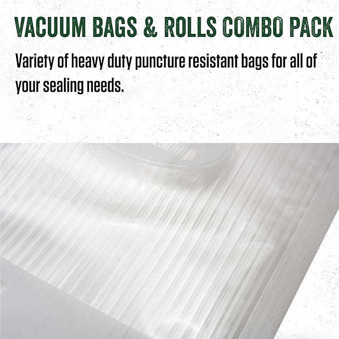 LEM Products MaxVac Combo Pack of Vacuum Sealer Bags and Rolls, Compatible with Major Vacuum Sealer Brands