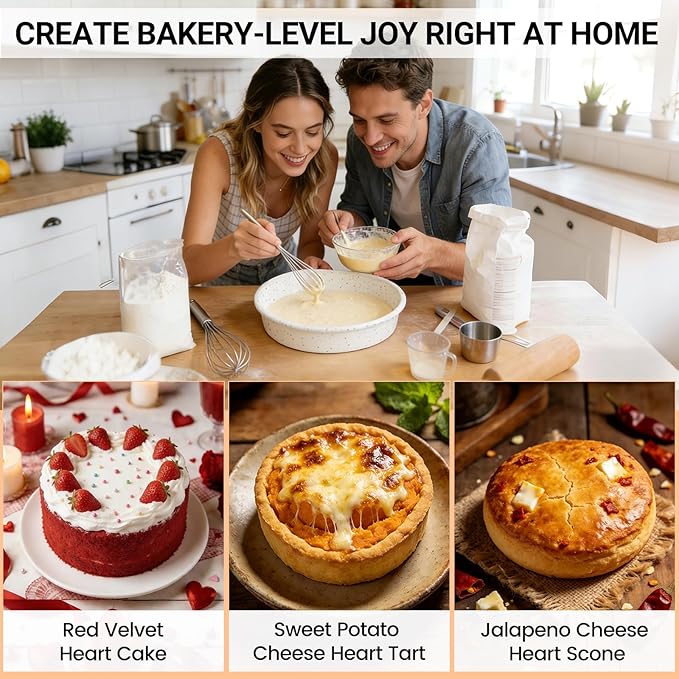 SJ 6, 8, 10 Inch Silicone Round Cake Pan with Metal Reinforced Frame Set of 3, Nonstick Silicone Cake Mold for Baking Suitable for Making Layers, Cheese & Chocolate Cakes