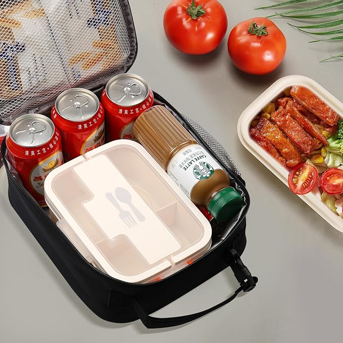 Lovoeo Lunch box Lunch bag for men women Insulated Lunchbox Lunch bags for Work Picnic Travel (Thicken navy blue)