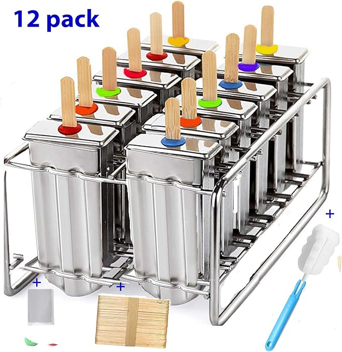 12 cavity mold stainless steel popsicle mold metal ice pop molds bpa free -ice Cream Ice Lolly Popsicle Mold pop molds with wooden sticks-ice pop maker molds popsicle mold stainless steel