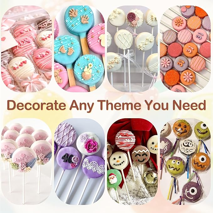 Circle Cake Pop Mold for Baking with 50PCS Cake Pop Sticks Bags Ties,Baking Molds for Birthday Wedding Baby Shower Kids Party Desserts-Yellow
