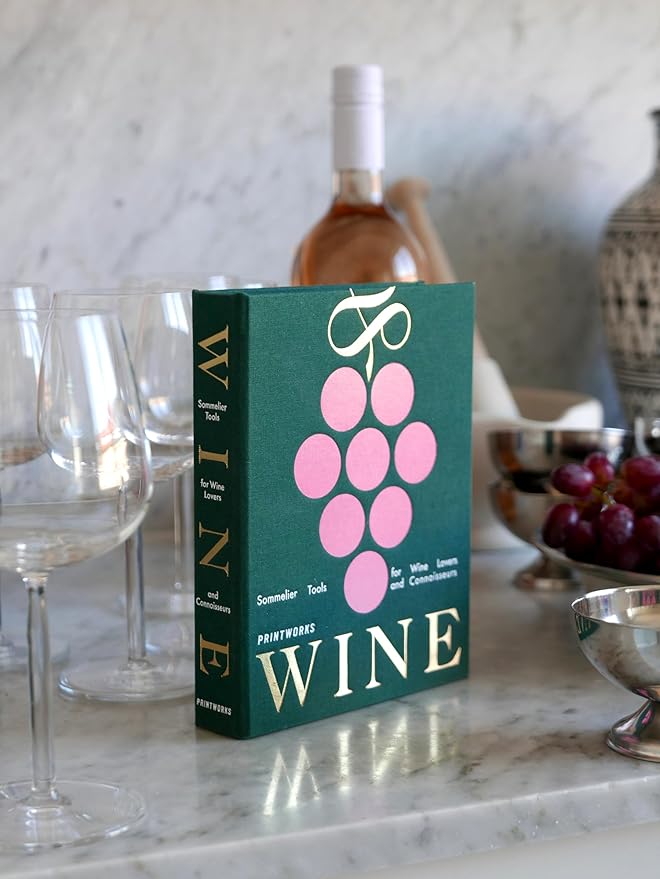 Printworks The Essentials, Wine Tools – Wine Bottle Opener, Stopper, Pourer & Collar Set in Elegant Book-Style Case