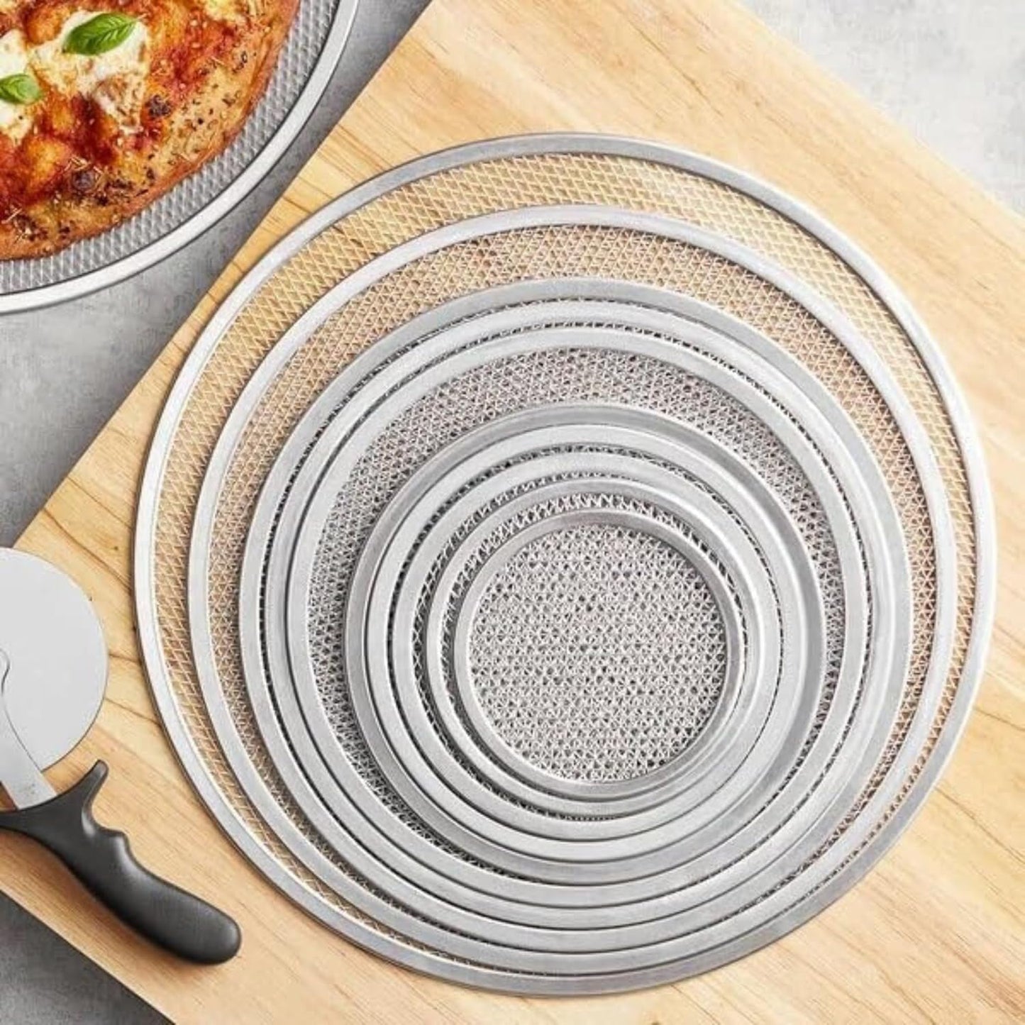 15-inch Aluminum Pizza Screen | Commercial Grade Pizza/Baking Screen for Oven | Pizza Baking Tray for Home And Restaurant | Round, Aluminum, 15-inch [1PK]