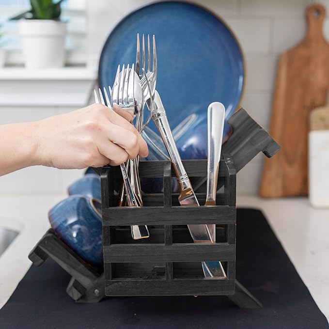 Teak Dish Rack (Black)