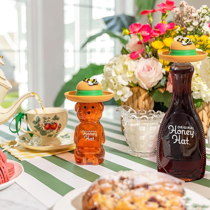 "The Gardener" Patented Drip-Catching Lid Replacement for Honey Bear Bottles & Table Syrup Bottles/No Mess Kitchen Gadget/Honey & Table Syrup Bottle Topper/Made in USA