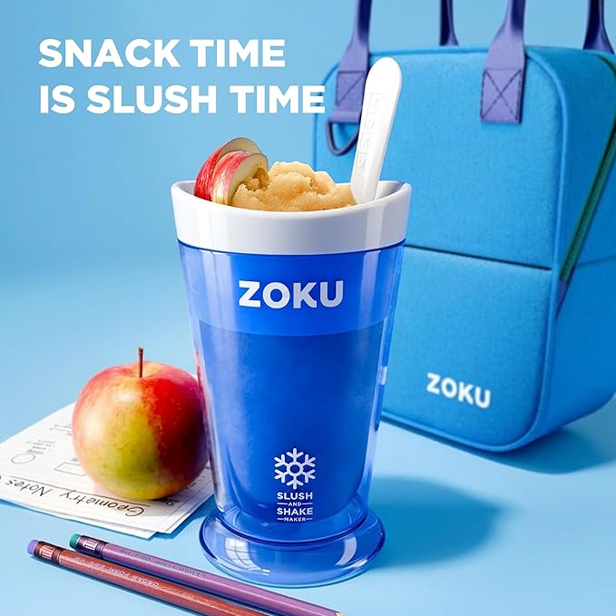 ZOKU Jumbo Slush and Shake Maker, Compact Make and Serve Cup with Freezer Core Creates Single-Serving Smoothies, Slushies and Milkshakes in Minutes, BPA-Free, Red