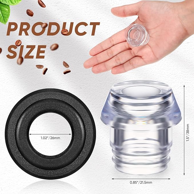 Lounsweer 2 Sets Percolator Parts Top and Washer Ring Compatible with Farberware Yosemite Coffee Percolators Replacement Transparent Coffee Pot Filters