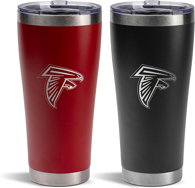 The Memory Company Officially Licenced NFL 30OZ Tumbler Set - 2-Pack Home & Away Stainless Steel Insulated Tumblers with Straws, Double Wall Vacuum Sealed Football Fan Drinkware