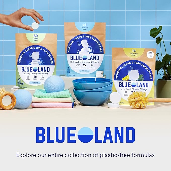 BLUELAND Clean Home Kit, 3 Reusable Bottles with 3 Tablets, Makes 1 Bottle Each of Foaming Hand Soap, Multi-surface Cleaner, Bathroom Cleaner