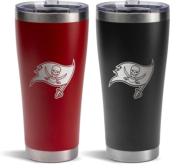 The Memory Company Officially Licenced NFL 30OZ Tumbler Set - 2-Pack Home & Away Stainless Steel Insulated Tumblers with Straws, Double Wall Vacuum Sealed Football Fan Drinkware