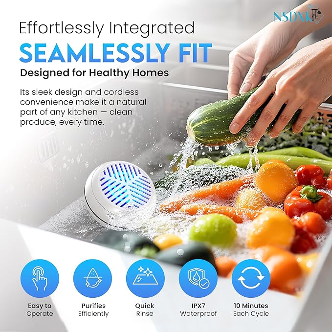 Fruit and Vegetable Washing Machine, Fruit Vegetable Cleaner Device, Portable USB Wireless Veggie Wash with Purification Technology, for Washing Fruits, Vegetables, Rice, Meat