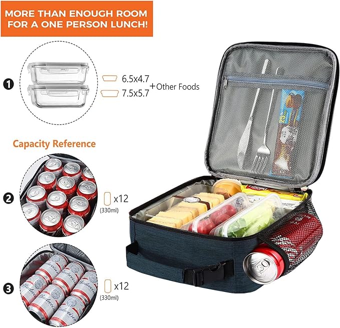 ZM-YOUTOO Lunch Box for Men - Reusable Lunch Bag Men Adult Women- Insulated Small LunchBox