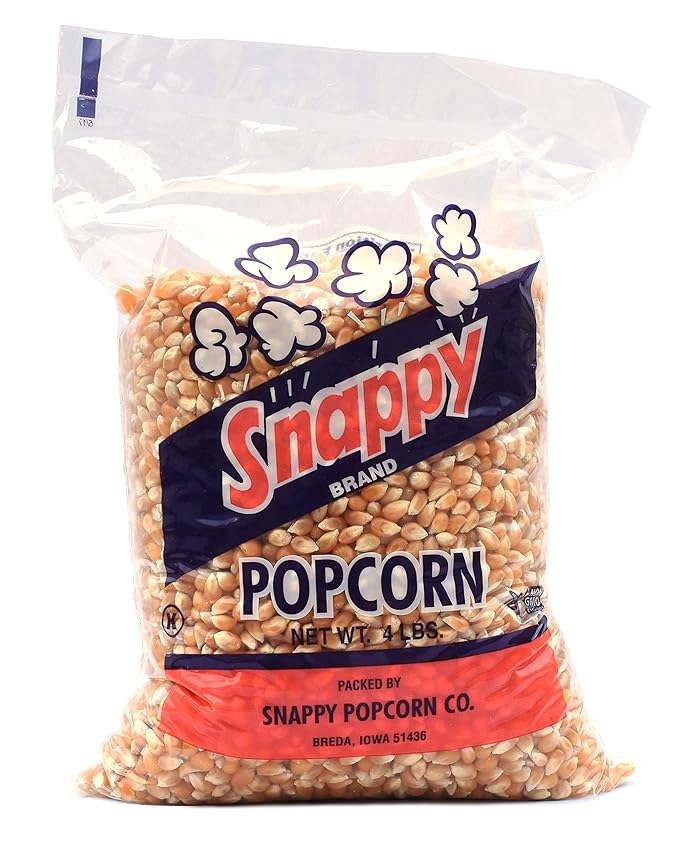 Snappy Yellow Popcorn Kernels for Popping with Popcorn Machine, Air Popper or Stove Top, 4 lb Bags, 6 Pack