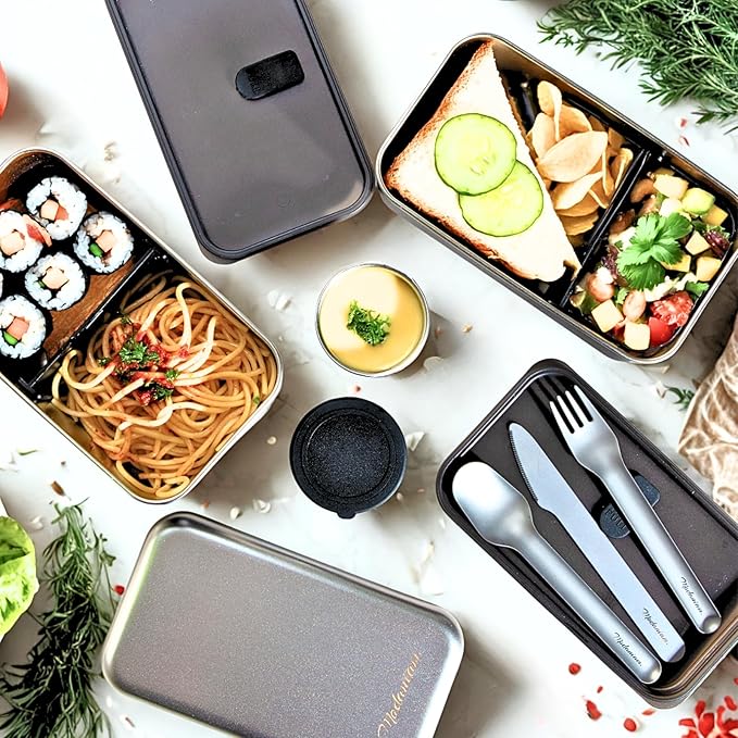 Modaniam Leak Proof Stainless Steel Bento Box, Stainless Steel Lunch Box For Adults, Metal Bento Box, Japanese Lunch Container, Large With Compartment, Korean Bentobox, Non Toxic, Microwave Safe