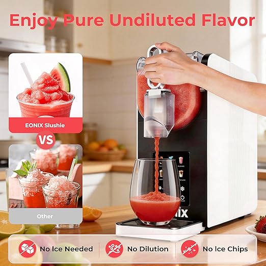Slushie Machine No Ice Needed,64OZ Slushy Machine for Home with Auto-Clean Function,Commercial Frozen Drink Maker,6 Pre-Set Programs,LED Display,Frozen Margaritas,Frappés,Milkshake ﻿