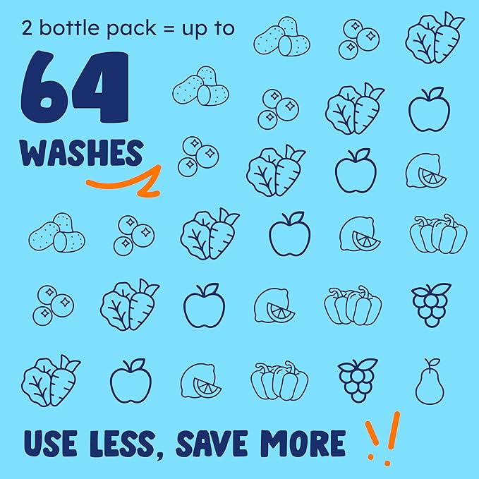 Originally Yellow USA Made Fruit And Vegetable Wash | Food-Grade Fruit and Veggie Wash With No Aftertaste | Powerful Cleaning & Safe Ingredients | Plant-Derived Produce Cleaner & fruit washer | 2 lb