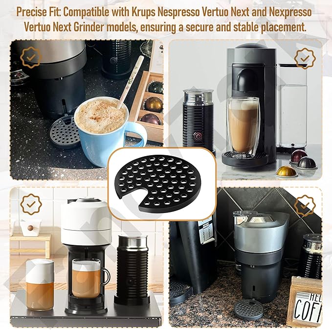 MS-624913 Grid for Coffee Maker, Black, ms 624913 Drip Tray Grid Cup Mug Rest for Krups Nespresso Vertuo Next, Nexpresso Vertuo Next Grinder