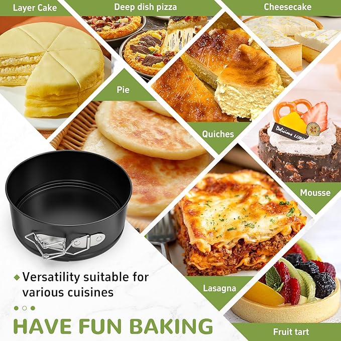 ZeroPone 4 Inch Mini Springform Pan, Non-stick Cheesecake Pan, Spring Form Pans for Baking, Springform Pans with Removable Bottom, Round Cake Pans, Small Cake Mold for Mini Cheesecake Pizza