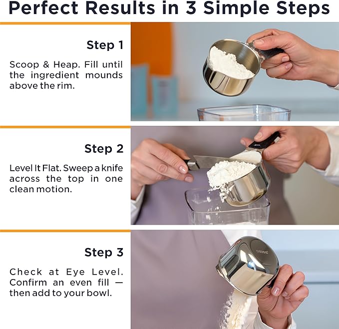 Deiss LUX Stainless Steel Measuring Cups and Spoons Set and Deiss PRO 3 Piece Silicone Measuring Cup Set