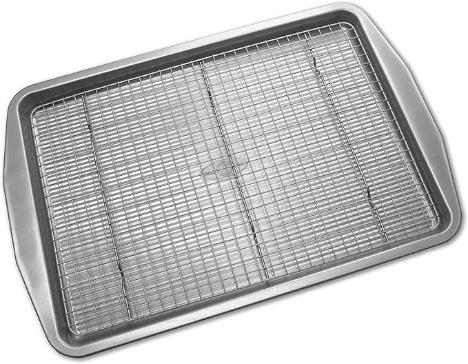 USA Pan American Bakeware Classics Half Sheet Baking Pan and Cooling Rack, Aluminized Steel