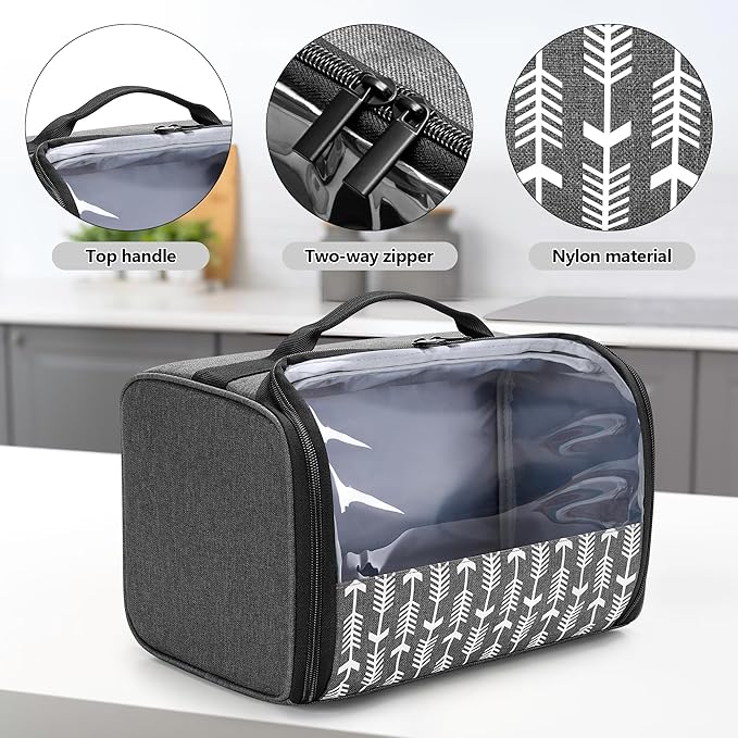 YARWO 2 Slice Toaster Cover with Bottom and Solid Structure, Dust Cover Compatible with Amazon Basics 2 slice, Elite Gourmet Toaster, Small Bread Machine Bag with Visible Window, 11.4 x 8.3 x 8 in