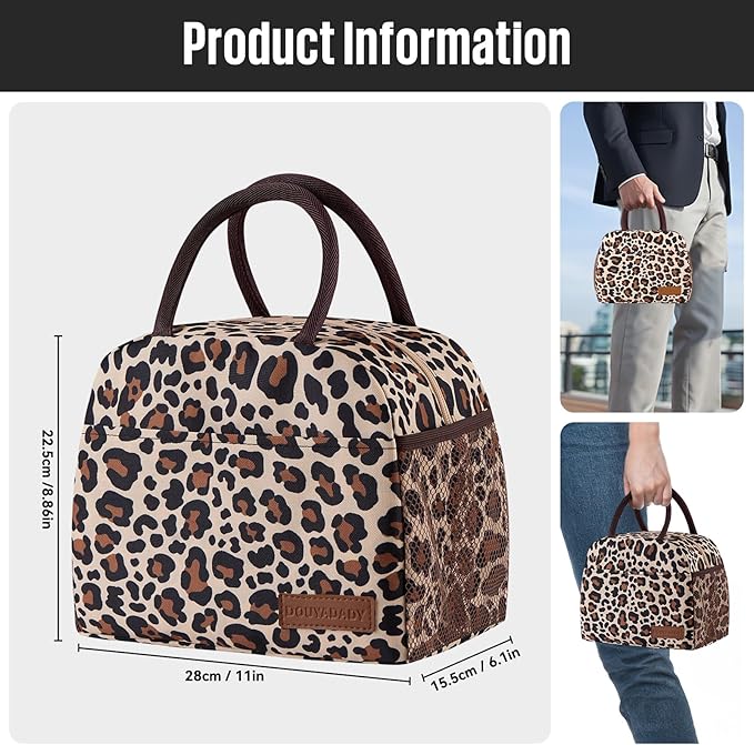 douyadady Lunch Bag Women/Men Lunch Box Women/Men (leopard)