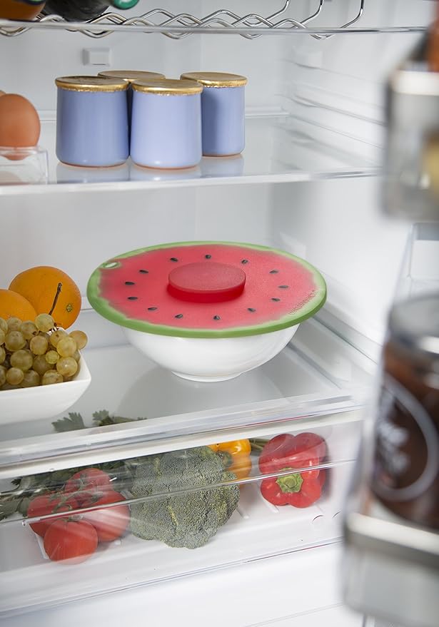 Charles Viancin - Watermelon Silicone Lid for Food Storage and Cooking - 9''/23cm - Airtight Seal on Any Smooth Rim Surface - BPA-Free - Oven, Microwave, Freezer, Stovetop and Dishwasher Safe