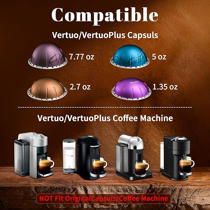 Reusable Coffee Pods Kit Compatible for Nespresso Vertuoline Pods, Refill Dual Pods Kit with Upgrade Lid Opener, 52 Pcs Aluminum Foil Seals Lids for Nespresso VertuoPlus Espresso Machine(No pods)