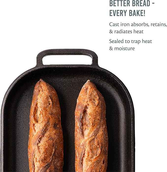 Challenger Bread Pan Cast Iron Loaf Pan with Lid for Artisan Sourdough and Homemade Bread Baking, Pre-Seasoned, Heavy Duty, Oven Safe, Made in USA