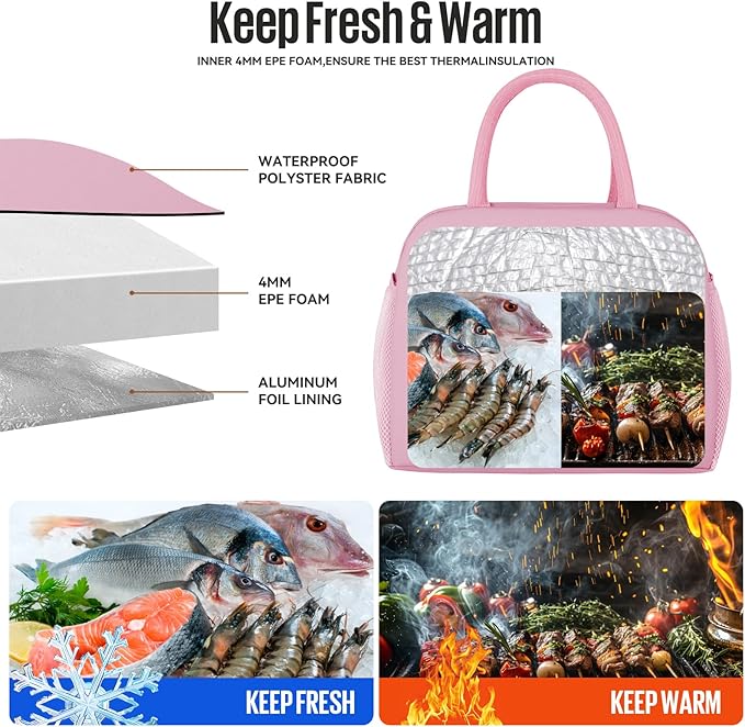 douyadady Lunch Bag Women/Men Lunch Box Women/Men (pink)