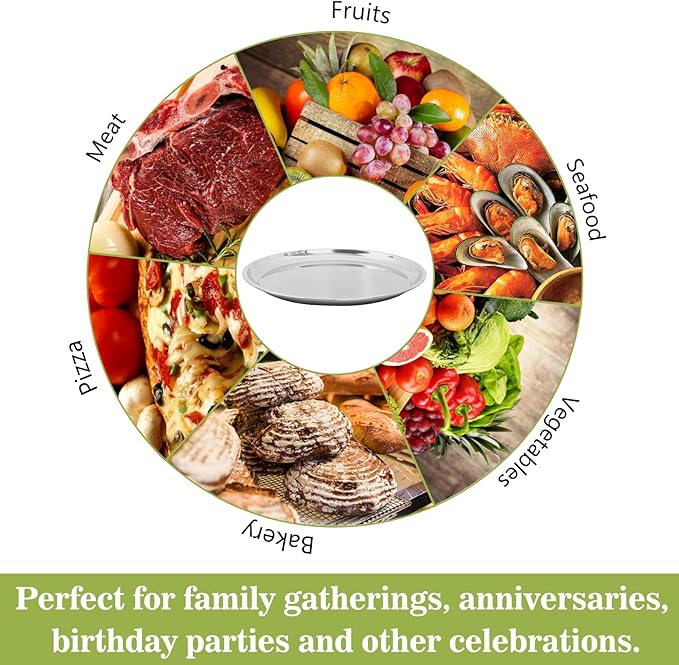 16in Stainless Steel Drip Pan for Kamado Joe Classic Joe & Big Joe, Large & XLarge Big Size Green Egg Grills, Stainless Steel Pizza Tray Pizza Pan for Turkey Baking, Roast Chicken