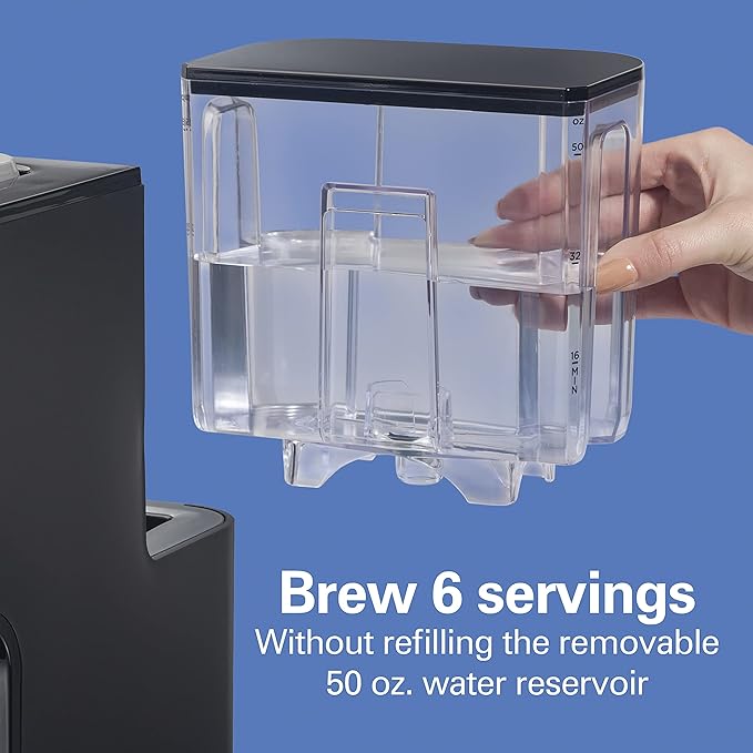 Hamilton Beach Gen 4 FlexBrew Single-Serve Coffee Maker with Removable Reservoir, Compatible with Pod Packs and Grounds, 50 oz., 4 Fast Brewing Options, Black
