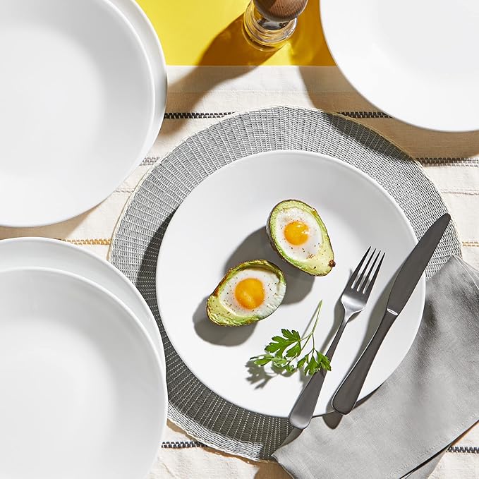 Corelle Dinnerware Set (12pc Set, Winter Frost White)-Dinner Set for 4 | 4 x Dinner Plates, Side Plates & Bowls