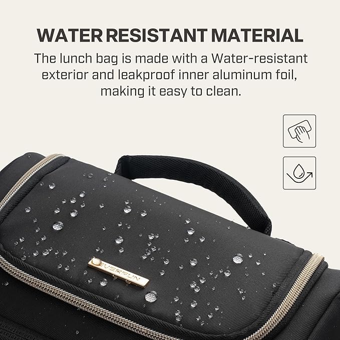 Everfun Womens Lunch Box Two Compartments Insulated Lunch Tote Bag Large Leakproof Soft Cooler Valentine's Day Gifts for Work Picnic Travel
