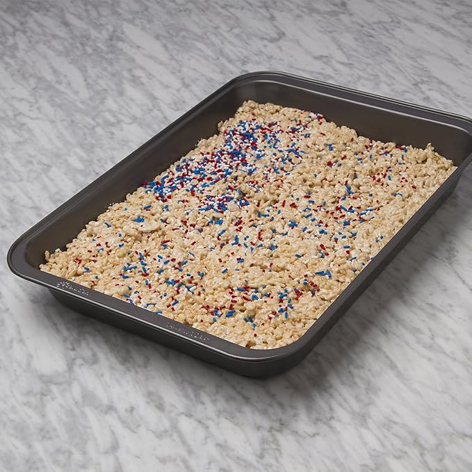 Ecolution Bakeins Lasagna and Roasting Pan – PFOA, BPA, and PTFE Free Non-Stick Coating – Heavy Duty Carbon Steel – Dishwasher Safe – Gray – 14.5” x 10.375” x 1.9375”