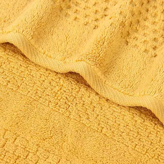 Superior Playa Zero Twist Cotton Medium Weight Towels, for Guest Bath, Bathroom, Shower, Spa, Plush, Quick Dry, Ultra-Soft Towels, Bath Essentials, Waffle Textured, Bath Towels, Set of 2, Gold