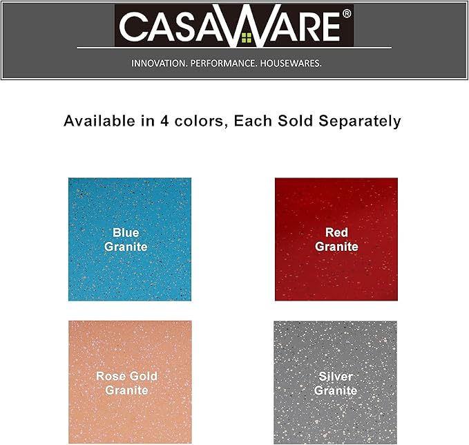 casaWare Fluted Cake Pan 9.5-inch (10-Cup) Ceramic Coated NonStick (Red Granite)