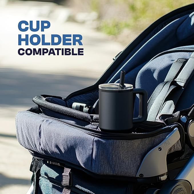 Frost Buddy Thicc Buddy - 16 oz Stainless Steel Vacuum Insulated Tumbler with Lid and Straw for Water - Travel Mug Cupholder Friendly - Gifts for Women Men Him Her (Starlight)