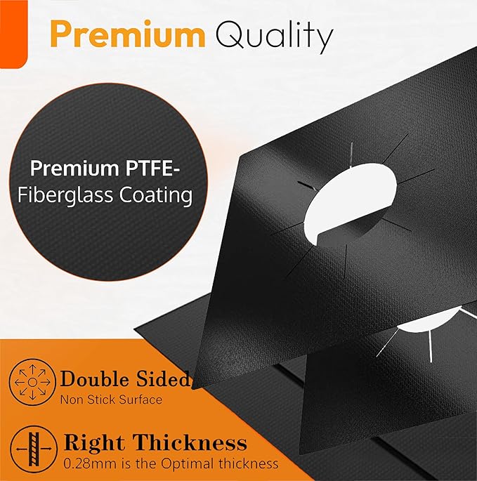 Stove Gap Covers Stainless Steel 2PC(0.08"–0.7"W,13.8"–27.5"L)+4PC Gas Burner Covers+2PC Oven Liners+30"(2x15") Silicone Magnetic Stove Shelf|Universal Gas Stove Accessory Bundle Bonus 3 Brushes