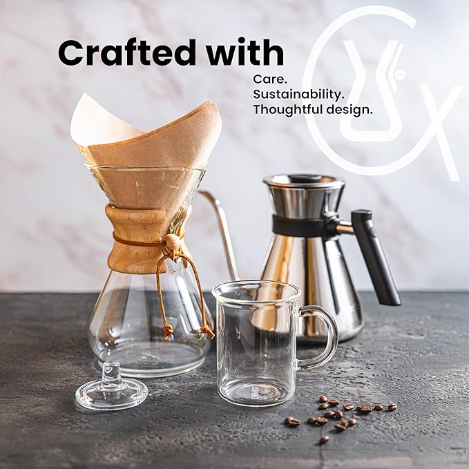 Chemex Pour-Over Glass Coffeemaker - Glass Handle Series - 6-Cup - Exclusive Packaging