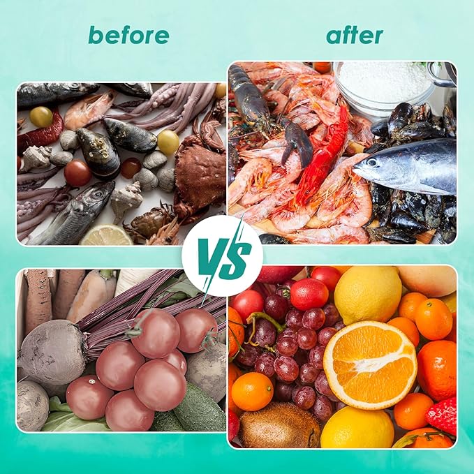 Cudinham Fruit and Vegetable Purifier Cleaner Washing Machine Upgraded Capsule Shape Disinfection OH-ion Purification Technology for Cleaning Veggie Grains Rice Meat Seafood, Blue Turquoise