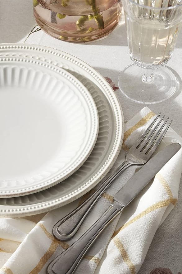 Lenox 895721 French Perle Groove Dinner Plates, Set Of 4