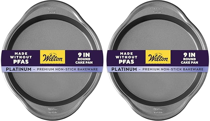 Wilton Advance Select Premium Non-Stick 9-Inch Round Cake Pan, Steel, Silver (Pack of 2)