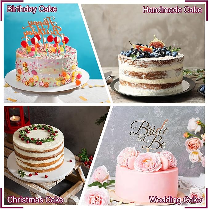 P&P CHEF 8 Inch Cake Pans Set, Round Baking Pan Stainless Steel Layer Birthday Wedding Cake Oven Pans, Non Toxic & Heavy Duty, Deep Side & Mirror Finish, Dishwasher Safe, (4Pcs)