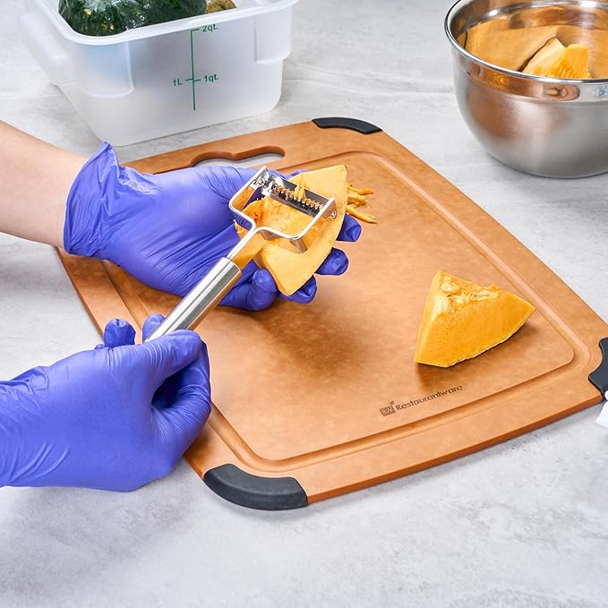Restaurantware Stainless Steel Julienne Vegetable Peeler - German Standard Kitchen Peeler Dishwasher Safe, Sharp Blades, Ergonomic Handle - Potato Peeler for Potato, Apple, Cucumber