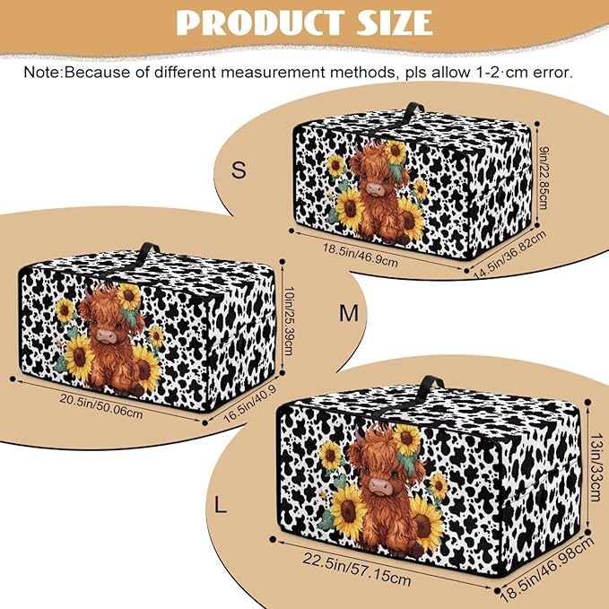Countertop Convection Oven Cover Dust Protection Air Fryer Toaster Oven Covers for Home Kitchen Decorations 16.5 x 20.5 x 10 inches, M, Sunflower Highland Cow Print